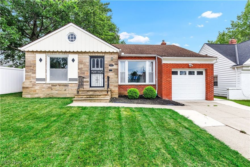 Welcome to this beautifully maintained 3-bedroom, 1.5-bath ranch offering easy one-floor living with an open floor plan and numerous updates. Enjoy hardwood floors, a sun-filled living room, charming built-ins in the dining area, and a spacious eat-in kitchen. The family room opens to a patio and large backyard with a fire pit—perfect for entertaining.  The basement features a finished rec room with a wet bar, laundry area, and half bath. Major updates include a new floor in the kitchen and stairwell (2025)remodeled full bath (2024), new garage door & motor (2024), refinished hardwood floors (2023), new HVAC (2022), waterproofing (2022), and more. Great location near shopping, universities, parks, and highway access. Move-in ready—schedule your showing today!