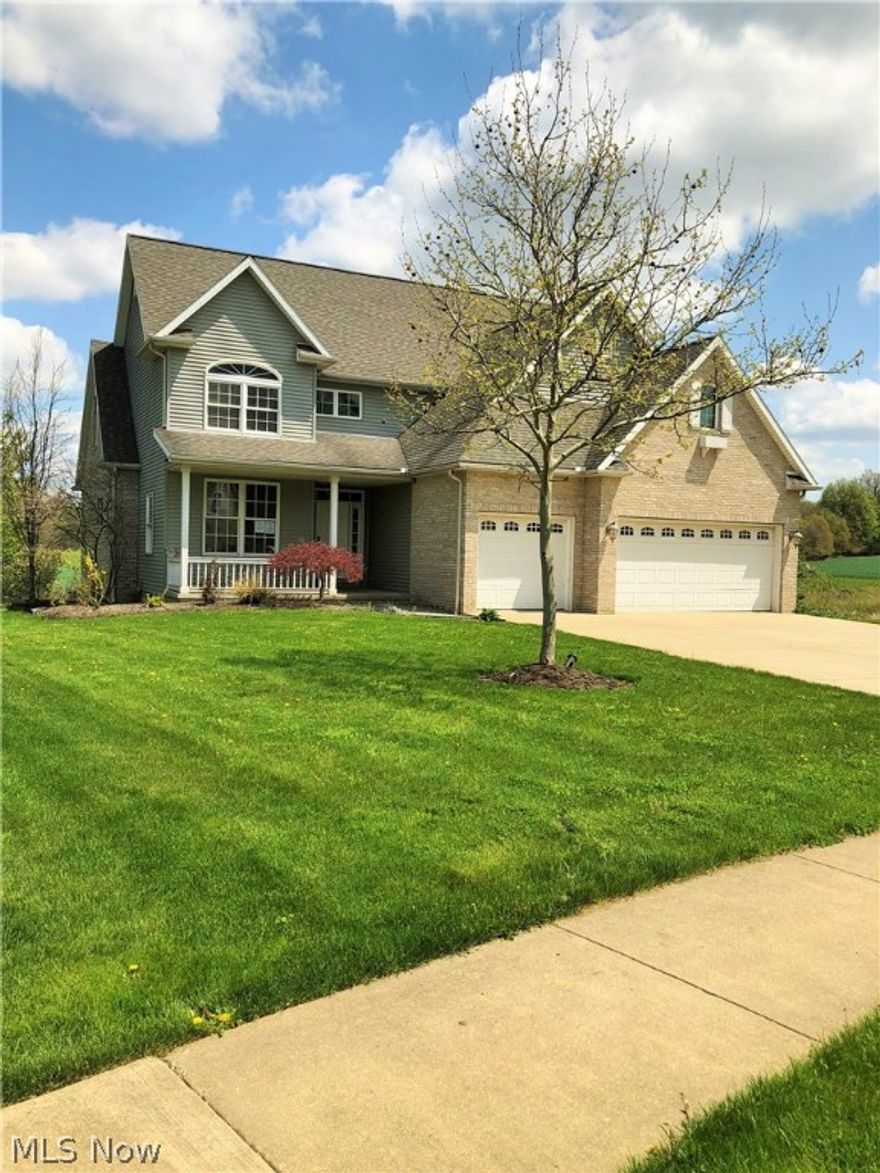 Great opportunity to own this quality built home in Bricker Farms!! Offers 4 bedroom with 1st floor master suite & master bath with Jacuzzi tub, separate shower and walk in closet.  Open floor plan with fireplace in great room, large eat in kitchen with island, office, 1/2 bath and first floor laundry completes the first floor. 2nd floor offers another master bedroom with full bath and loft on third floor, 2 additional bedrooms and full bath.  Venture to your walk out full basement, partially finished  to entertain in a large family with bar another, 1/2 bath and bedroom/office along with lots of storage!! 3 car attached garage and large private lot will make this house become the perfect home!! Call for more details!!