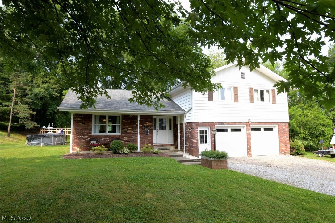 This Home offers a large living room, that flows in to the kitchen and dining room, out to a private back deck, the lower level offers a family room and a half bath the upper level master suite and private bath, two more bedrooms and a second bath. Newer roof, shed and an above ground pool.