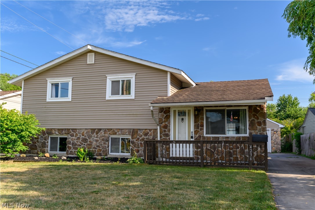 Beautifully maintained Split Level in Sheffield Lake. This 3 bedroom, 2 full bath beauty features four (4) levels of living space. The Living Room, Dining Room and Kitchen are on the first level. The lower level has a Family Room or can be used as a family room along with the laundry room. The second level has the Master Bedroom along with two additional bedrooms. Finally the third level has a bonus room that can be used as a computer/gaming area. There is a large 2-car attached garage with a utility area. Recent Updates include flooring, painting and complete Kitchen remodel featuring Dolomite countertops, new cabinets and all new appliances. The home has vinyl windows throughout with a 150 amp electrical service and a fenced in yard. Don't miss this opportunity to make this your next home. Call now for your private showing.
