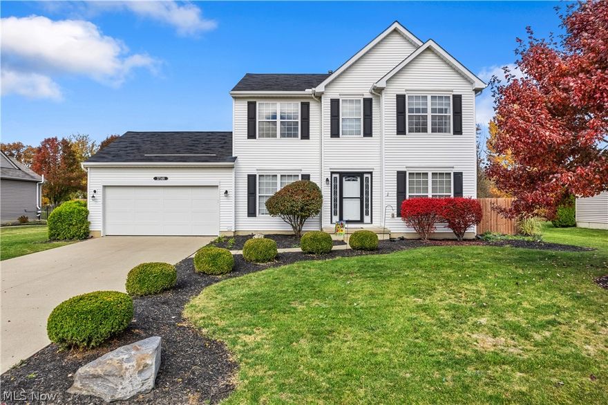 This beautiful 4 bedroom, 2.5 bath colonial  is located in the desirable Stone Creek Development of North Ridgeville. Upon entering the home you are greeted by open foyer with tons of natural light. The first floor office (or playroom) adds the much needed space when working from home. The spacious open kitchen is loaded with upgrades, ceramic title, dark cabinets with quartz counter tops and the family room with gas fireplace flow into the morning room making for a wonderful entertaining and living space. Large master bedroom with private bath and large walk-in closet.  You will want to spend your nights chilling or grilling on the stamped concrete patio overlooking your huge fenced in backyard. A large shed will hold all of your toys and tools. The unfinished basement is spacious and can be used for storage or has the potential to be finished into a wonderful recreational space. Look no further...