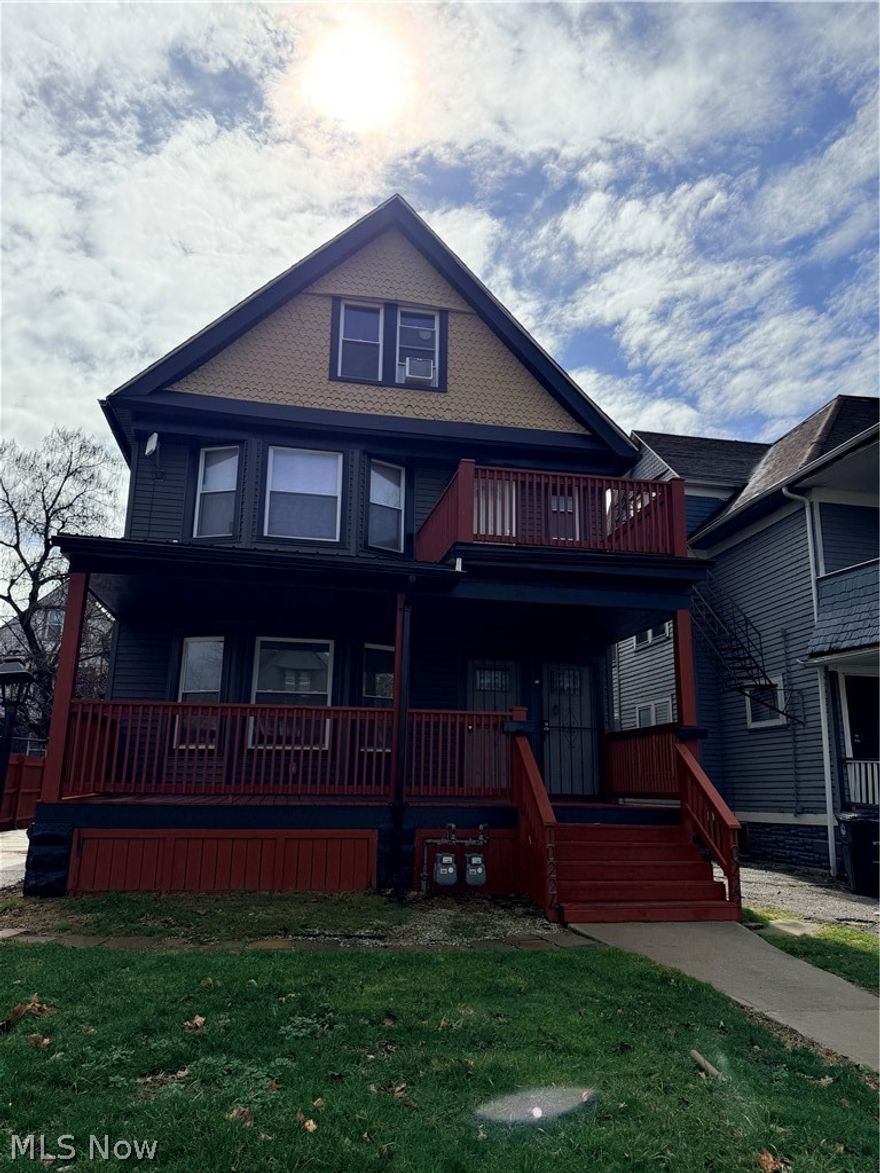 Turnkey, fully renovated duplex offering immediate income and strong cash-flow potential. Upper unit is leased through CMHA Section 8 at $1,326/month. Lower unit is renovated, vacant, and rent-ready with projected rent of approximately $1,200/month, producing estimated gross income of ~$2,526/month (~$30K/year) once stabilized.

Property has been updated throughout with modern kitchens, renovated bathrooms, durable flooring, fresh paint, lighting, and fixtures. Spacious layouts feature large living and dining areas, two bedrooms per unit, and abundant natural light. Covered front porch and upper balcony provide outdoor space, and a driveway offers off-street parking.

Lead-safe certification has been completed in accordance with Cleveland requirements, reducing compliance costs and delays for rental owners. Basement includes updated electrical panels. Separate utilities typical for area.
Convenient location with access to public transit, major roadways, employment centers, healthcare, universities, shopping, and neighborhood services — supporting strong tenant demand and consistent occupancy.

Ideal for buy-and-hold investors, portfolio expansion, owner-occupants seeking rental income, or buyers completing a 1031 exchange. Turnkey condition minimizes upfront capital expenditures and simplifies transition to new ownership.