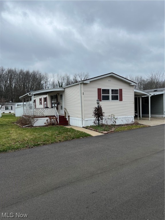 Don’t miss out on an opportunity to call The Willows Home. A 55 years and old Community. One of the best locations. Located directly across from the activity center. This mobile home features a large eat in Kitchen and spacious Livingroom. Down the hall you’ll find the Laundry room and very spacious bathroom with a newer walk in shower for easy access. The Master Bedroom, and spare bedroom are located in this direction as well. A large carport and shed to keep all your things tucked away and out of the weather. You’ll also love the covered deck for nice evenings in the summer to sit with friends. This home was very well cared for. Updates include new living room carpet, refrigerator, water softener, and Walk in shower. Schedule your showing today.
