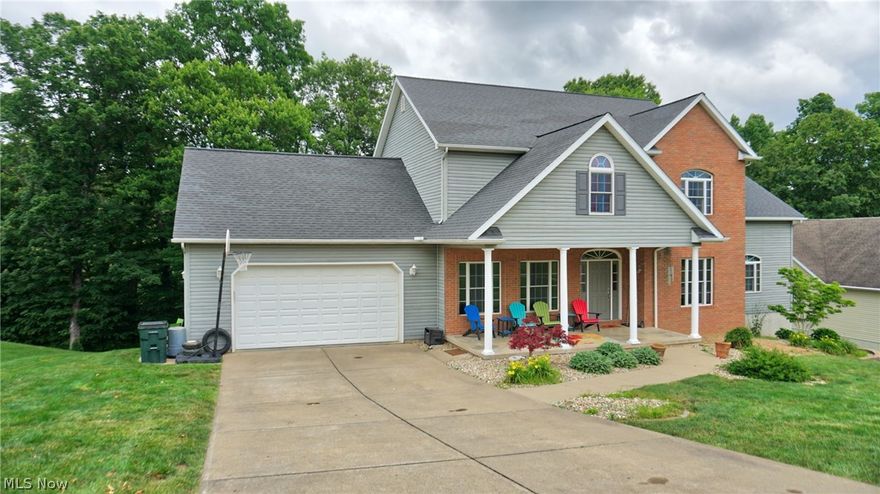 You won't want to miss out on the opportunity to own this stunning home in Pine Valley Subdivision in EMSD. Built in 2003. Central vacuum, new flooring on first floor, abundance of storage and many other amenities. Nearly 3,000 finished square feet with full unfinished walk-out basement. Step onto your concrete from porch and through your front door to a over-sized foyer with brand NEW flooring. An office/den/flex space or perhaps your library can be found to the right of the foyer. Your formal dining room leads into the spacious and open eat-in kitchen. A two-story peak in the living room with exposed wooden staircase is just one of the stunning custom features of this home. Off the two car garage, there is a 1/2 bathroom with pocket door and laundry room for convenience. Upstairs, you'll find a large master suite with private bath - his and her closets, walk-in shower, bath tub with jets. The second bedroom upstairs has a jack and jill bathroom to make it easily accessible for sharin