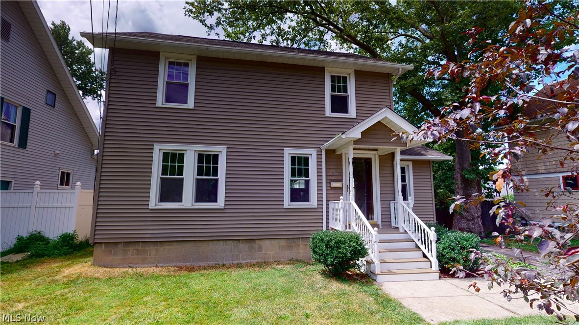 Charming Colonial beautifully updated from top to bottom in great Cuyahoga Falls location. First floor has large living room and formal dining room, both with new Engineered Brazilian Cherry hardwood flooring, fresh paint and new lighting. Updated kitchen has new granite countertops, new cupboards, backsplash, new sink, faucet, lighting, ceramic tile flooring and all new stainless steel appliances. Completing the first floor is a wonderful bonus room with new carpet and built-ins that would be a great office, homeschool room, nursery, or whatever you need it to be!!! Upstairs offers three bedrooms and stairs with new carpet and paint plus an updated bathroom with new vanity, lighting and ceramic tile flooring, (tub/surround 2008). Off the hall is a unique L-shaped closet/storage area that is very useful for your hidden treasures or seasonal items plus access to the attic that could be finished for additional living space. In addition there is a rec room with new laminate flooring