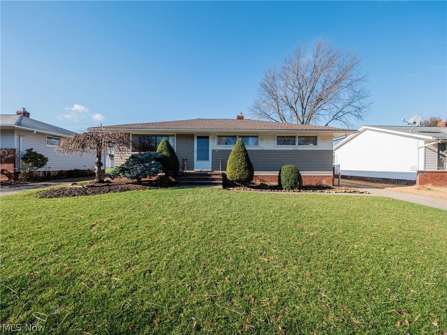 Well cared for, original owner, Parma Heights ranch. This one is about 150 sqft bigger than most, and you can feel it inside. The kitchen and living area are larger than usual and there are 1.5 baths on the first floor! Step inside the front door to an open living space with original hardwood floors and full of sunlight. There are 3 bedrooms down the hall, the largest one can easily accommodate a king size bed and dressers. All of them have large double door closets. The basement is broken up into 3 spaces, a large room under the whole front of the house and then workshop/storage in the back half on one side and laundry on the other side. Right at the top of the stairs is the half bath upstairs. The roof, furnace and A/C are all newer, so nothing to worry about there, the electrical panel has been updated as well with plenty of space for you to add new circuits. Don't let rising rates get you thinking owning your own home is not affordable, you can own this one for less than you can re