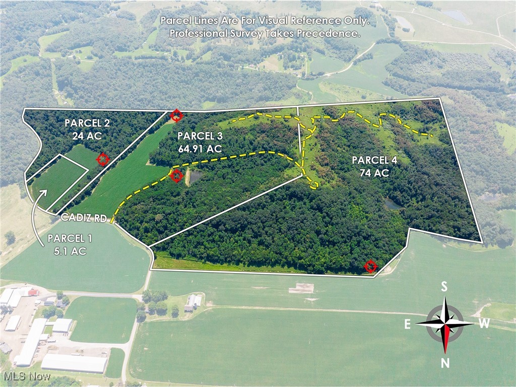 On-site auction Wednesday, September 10th at 6:00 PM. Here is an amazing opportunity to buy 168 acres of prime hunting/building/farming land Located in Oxford Township in NE Coshocton county close to Newcomerstown. Where do I start with this one? The proof is in the pictures, as it has been meticulously detailed and designed to meet all your recreational/building and farming needs! The Don Higgins stamp of approval is all over this one as a Higgins plan has been in place for several years including a timber stand improvement, over 600 yards of miscanthus grass to give the hunters access and make the deer feel safer. Several clover plots are in full bloom, and Gingerich Farms disease-resistant apple, pear and chestnut trees are in place. Very low human intrusion has been in place for several years and the deer numbers show that it’s working. Each parcel has at least one blind, and parcel 3 has 2 blinds as well as an excellent fishing pond. You can have it all, great location, mineral rights, blinds, corn fields, plenty of road frontage and easy access to each and every parcel. Buy one parcel or 4. One of the nicest hunting properties you will ever see! With its gently rolling topography this one is sure to please. Grab a brochure and take a look or join us for the ATV tour. Amazing farm! Amazing opportunity! The farmland is currently being farmed by a farmer who has the right to farm the land for one more year unless otherwise agreed upon. If property is sold in parcels, it will be surveyed to determine final acreage.
