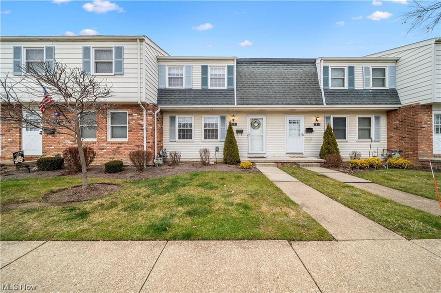 Unwind in style in this 2 -bedroom, 1.5. bath townhome at Western Reserve Condominiums in Mentor, where spacious bedrooms and great closet space define the living experience.  The main floor is comprised of an adorable eat-in kitchen including all appliances, half bath and living room.  Upstairs you will find the 2 very large bedrooms with beautiful floors, expansive closet space and tons of natural light.  In between the two rooms, is your full bath, and the hallway hosts shelves for all your linens.  The partially finished basement is ideal for a second living space or entertainment room.  The current owner had a third bedroom set up in the back section, making it ideal for additional sleeping should you need that.  And rounding out the basement is some additional storage , and a laundry room with washer hook-up & electric line for a dryer, which adds practicality if you choose to have an in-unit laundry.  W/D not included.  A detached 1 car garage and 1 assigned parking space enhance convenience.  Step into the private backyard courtyard with a new concrete patio and privacy fencing, providing an inviting outdoor retreat.  Accessibility to the unit is through the living room.  This townhome is ideally located near shopping, highways and restaurants.  **The association amenities include a pool and a playground. ** This condo strikes the perfect balance between comfort and accessibility.  Come and visit so we can get you one step closer to buying an amazing place in Mentor with a fantastic price.  Oh yeah, and the utilities are affordable too!  This is a WIN-WIN for everyone!