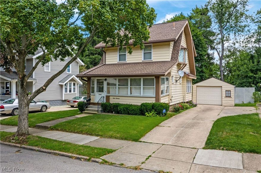 Affordable 2 bedroom colonial with detached garage! This centrally located Akron home is extremely well maintained and full of vintage character and charm!   It features a living room with a fireplace, a dining room that adjoins the fully applianced kitchen with ample cabinet space and 2 bedrooms upstairs.  Generously sized back yard that is perfect for the kids or the pets!  Schedule a showing today!