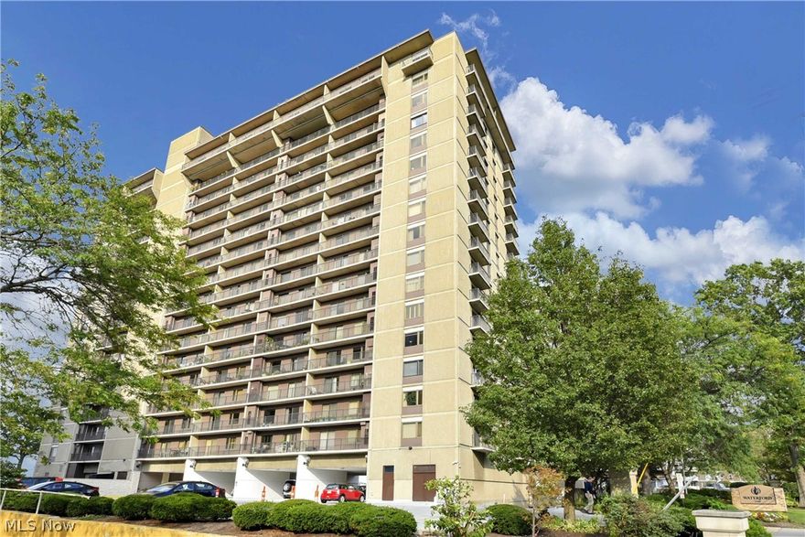 #1501 - Spacious two bedroom two bath corner suite with splendid views of Lake Erie and picturesque views of the city over the tree line.  Two balconies.  Lovely white kitchen with newer stainless steel appliances and a window in the kitchen.  Freshly painted in a neutral color palette.  In suite laundry.  Newer HVAC.  One underground heated garage space and one storage locker.  The Waterford boasts amenities including indoor pool and jacuzzi, fitness center, wine room, party room, and more.  Maintenance fees include all utilities except internet and cable.