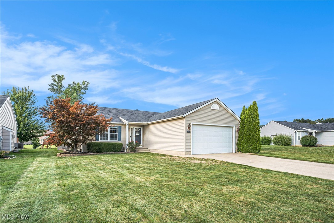Welcome to effortless, one-floor living in this open-concept ranch in North Ridgeville! With the laundry room conveniently located on the main floor, you can enjoy true single-level comfort if you choose. A sunny living room flows into the dining area and kitchen, making everyday life and entertaining easy. The private primary suite features an en-suite bath, and two additional bedrooms right down the hall for great separation of space. One of the few homes positioned with open green space alongside and across the street, it offers a more private, airy setting compared to nearby homes.
Outside, enjoy a stamped concrete patio with pergola overlooking the fully fenced backyard, plus a shed that enhances the backyard experience while adding valuable storage. An attached 2-car garage adds convenience. The lower level is the space you didn’t know you needed: it effectively doubles the home’s square footage with a large rec area, heavy-duty shelving, and a ready-to-finish half bath. Drywall is complete and extra LVT flooring is included, so you can easily add a shower for future equity. An adjacent bonus room offers flexible options for an office, gym, or conversion to an additional en-suite.
All appliances remain, and even the doorbell and backdoor cameras stay, emphasizing the turnkey appeal. Move-in ready, thoughtfully designed, and easy to maintain. Discover how perfectly this home suits you!