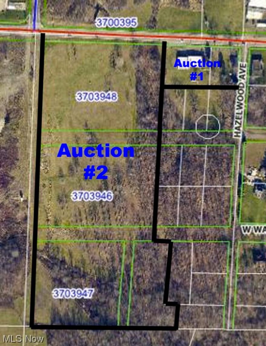 Absolute auction, all sells to the highest bidder on location:  THURSDAY – SEPTEMBER 18, 2014 – 5:30 PM Auction #1 – 4,000 Sq Ft Block Building w/ Office Space and Clear Span Warehouse Storage – Zoned I-1
Auction #2 – 12+ Acre Vacant Land Tract – All Zoned I-1
TERMS ON REAL ESTATE: 10% down auction day balance due at closing. Buyer's premium of 10% to be added to the final bid to establish the purchase price. Any desired inspections must be made prior to bidding. All information contained herein was derived from sources believed to be correct.