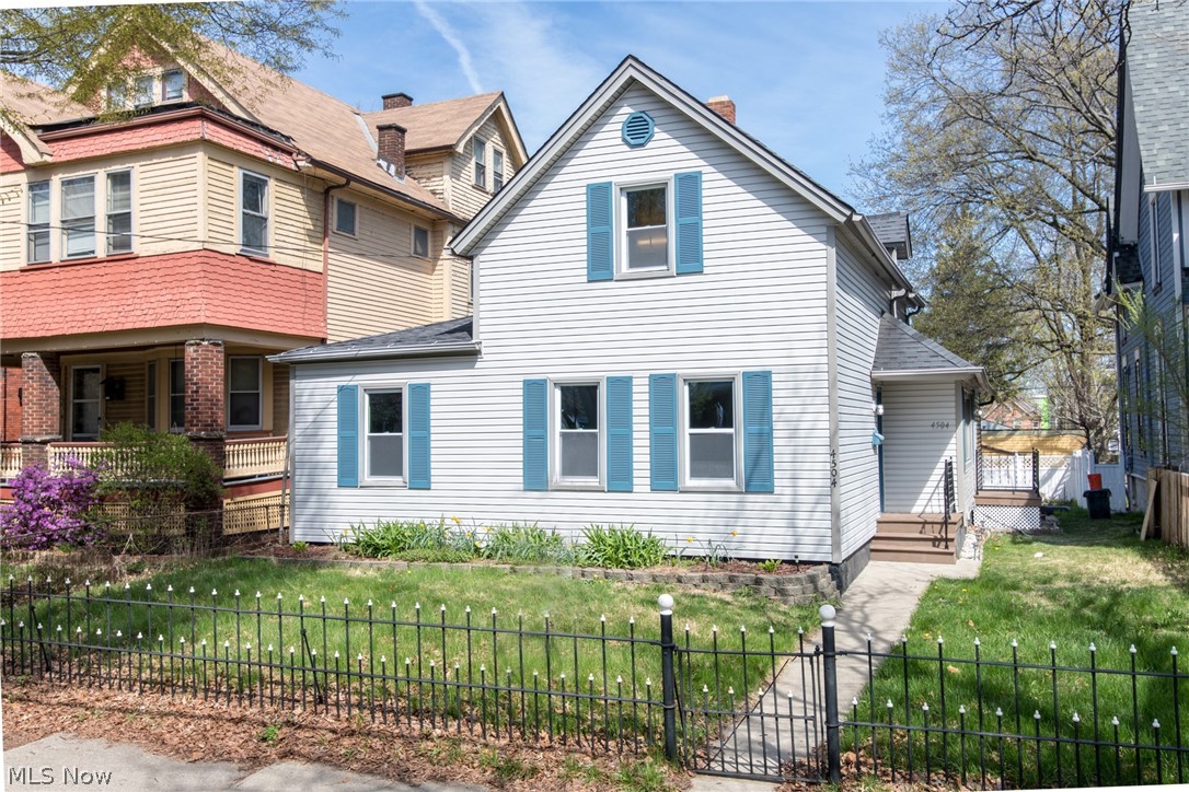 The most charming and gorgeous home nestled in between two of the hottest neighborhoods on the near West side! In process 15 year tax abatement on improvements to extensive renovation! Enjoy a fenced in yard and gardens as well as a 1 car garage with additional off street parking. Inside, you'll be wowed! Hardwood floors throughout the main living area which includes both a family room and living/dining room. The white and bright kitchen opens up to the living space. It is equipped with granite counters, full package of stainless appliances and tile backsplash. Updated bathroom and two large rooms also found on the first floor. The entire second floor is an impressive master suite. An enormous bathroom with shower, tub and dual sinks. 2nd floor laundry. Walk-in closet. All within a short distance to Gordon Square, "Hingetown," downtown Cleveland and Edgewater Park.