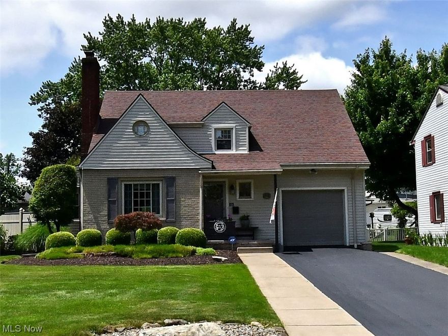 Meticulously cared for two-story home boasting three spacious bedrooms with closet space galore and one and a half baths. The inviting front porch welcomes you into a foyer with hardwood floors. Relax in the cozy living room with a gas fireplace and proceed to the well-appointed dining room with hardwood floors. Sliding glass doors lead to a covered patio, offering views of the beautifully landscaped, fully fenced backyard with a shed. The kitchen features cupboards and nooks, and the four-season sunroom is perfect for year-round enjoyment. Downstairs is a clean, full basement with laundry area & much room for finishing or storage. The full bath is upstairs, a convenient half bath on the first floor, and a one-car attached heated garage with a paved driveway complete the package. This charming residence offers numerous updates: hot water heater 2009, Roof 2009, gutter guards 2010, updated vinyl windows throughout, new chimney cap & gas logs 2009, new furnace 2012, new vinyl siding 2013.  All appliances will stay.