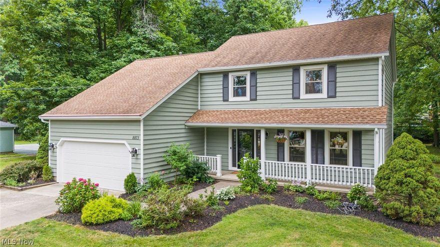 Welcome to this completely renovated and meticulously designed colonial home in Mentor! The first-floor layout has been reconfigured to maximize functionality and style. The formal living room has been transformed into a versatile bedroom/office, while the dining room, kitchen, and living room have been seamlessly combined to create a spacious open floor plan. As you enter the home, the foyer welcomes you with a newer front storm door, new staircase railing, shiplap ceiling & wood beams, and modern lighting. The first-floor half bathroom features ceramic tile flooring, stylish sconces, a vanity, mirror, and modern fixtures. The kitchen is a chef's dream, boasting marble countertops, a 7ft center island with a breakfast bar, a walk-in pantry with folding barn doors, a farmhouse sink, pot filler, soft-close cabinetry, and all stainless steel appliances. The newer 10 ft window above the kitchen sink overlooks the backyard, bringing natural light into the space. The living room features a newly painted brick fireplace wall, engineered hardwood flooring, and newly added windows. Upstairs, the full bathroom has been beautifully renovated with a new tub, porcelain tile, handheld shower attachment, rain showerhead, and a stylish vanity. The master suite offers a walk-in closet, double sink vanity, walk-in shower with dual rain shower heads, and glass shower wall. Two secondary bedrooms are also available on the second floor featuring newer carpeting. The full basement is ready to be made into the recreation space you've always wanted. The redesigned laundry room has newer cabinetry and sink. The entire home has been painted throughout, with updated interior doors, lighting, flooring, and more. The exterior boasts a fresh coat of paint, a newly poured extra-large back patio (24x16), new garage door, freshly landscaped yard, and a shed painted to match the house. This home comes complete with Nest & Ring systems, Samsung refrigerator, LG range/oven, and LG dishwasher.