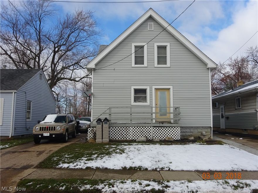 Great rental property or live in one unit and rent the other. 2/3 bedrooms down, 1 bedroom up – current rent in the area $500-600+, not currently rented. House is on a deep lot 40x156 with oversized garage. Down unit needs kitchen flooring and cabinets installed, will remain with the house. Many updates including windows, waterproofing with transferrable warranty, newer furnace, electric panel and roof (on main house not addition), glass block in basement. Most of up unit has been remodeled. Owner will leave most of materials currently on property to complete the down unit. Property is “as is” condition, Buyer to perform due diligence.