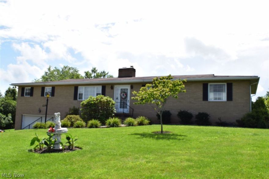 Spacious 1 story home located in a very nice area in St. Clairsville. The home offers 5 bedrooms, 2 full baths, large eat-in kitchen, a family room on the main floor, and a huge rec room in the basement with fireplace. Lovely 2 sided fireplace in the living room. 2 car garage in the basement. Enjoy family time in the nice yard. Seller will retain mineral rights. Taxes were based on Homestead that has been adjusted.