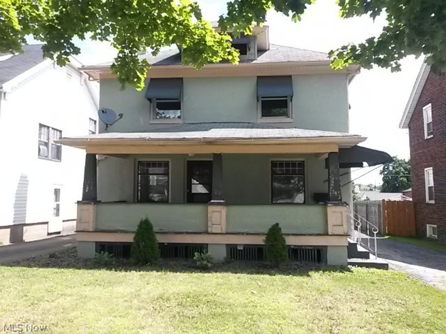 This home has some of the old trim and built ins to add charm.  Nice large living room, formal dining room and kitchen with breakfast nook.  Three bedrooms and bath on secong floor and possible room in attic.  Large basement with potential.  Neat city lot, shed for storage.  Bring the tools will need a little TLC.