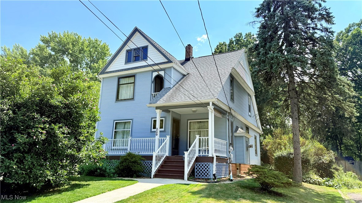 Welcome to this charming 3-bedroom, 1.5-bath century home offering 1,623 sq ft of character and updates in the heart of Kent! Built in 1901, the home highlights beautiful original hardwood trim, refinished dining room floors, and a cozy gas fireplace (tested June 2025). The second-floor full bath features a classic cast-iron tub, and the convenient half bath adds modern functionality. The kitchen underwent a full renovation in 2015, featuring granite countertops and all appliances, which convey. Additional updates include: roof (2017), furnace (2015), electric panel (approx. 7 years ago), and a waterproofed basement with outside access. The basement includes laundry with washer, dryer, and freezer—all of which stay. Enjoy multiple parking options with a garage, driveway, and street parking. The backyard is beautifully landscaped, providing a peaceful retreat, while the covered front porch adds inviting curb appeal. This home is ideally located near downtown Kent, Kent State University, public transit, parks, shopping, and the Portage Hike & Bike Trail, with quick interstate access for an easy commute throughout Northeast Ohio. Original charm meets thoughtful updates—schedule your showing today!