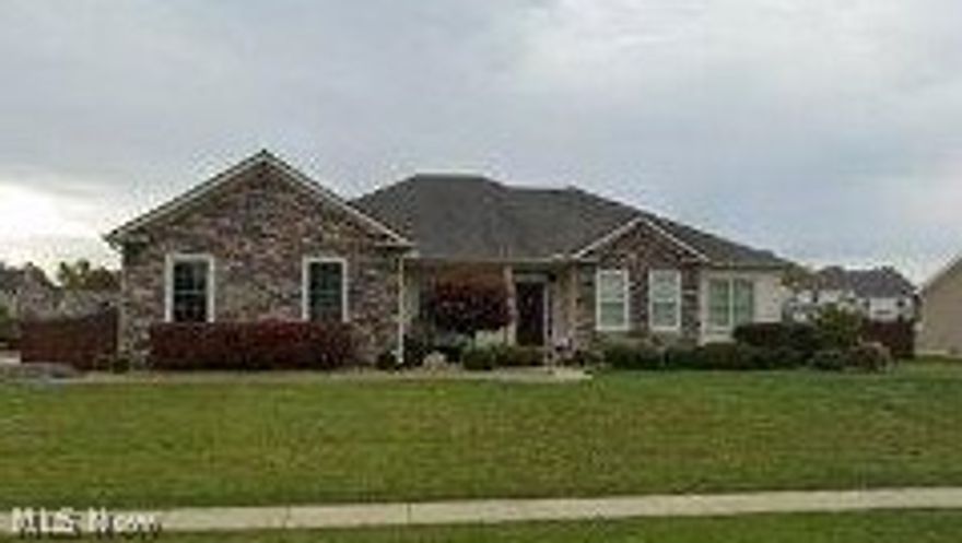 Remarks:  Welcome to one floor living! This former builder’s model is conveniently located minutes to shopping and restaurants. Situated on a large lot. The backyard has a privacy fence, SunSetter Awning, deck, and above ground pool. This home is perfect for entertaining family and friends. The formal dining room is just off the foyer. The study with glass French doors in on the other side, which has a closet and could be a third bedroom. The spacious great room has a vaulted ceiling with a wood burning fireplace with a gas start. The kitchen is open to the great room, which has hardwood floors, stainless steel appliances, an island, pantry, under cabinet lighting, and granite countertops. A large mudroom/laundry room with lockers, closet, and ceramic tile floors leads out to an oversized garage. The private master suite includes a deluxe bath with double sinks, soaking tub, separate shower, and ceramic tile floors. The guest bedroom and full bath are conveniently located off the back hall. The full basement has a rough in for a half bath and is ready for you to finish, as you like! A home warranty is offered as well. Call today!