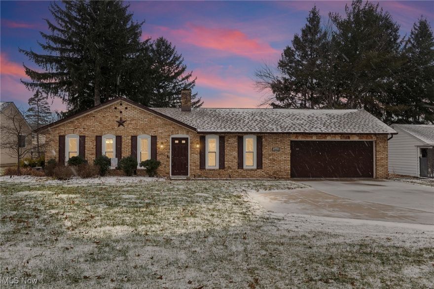 Welcome to 15472 Howe Road - an updated, All-Brick Ranch with first-floor laundry room, quartz countertops in kitchen, 2-full bathrooms, fenced yard, wood-burning fireplace with gas starter, no HOA, and no basement or stairs to worry about! HVAC 2023, Roof ~2014; Hot Water Tank 2019; Refrigerator 2020; Gas Range 2020; Microwave 2020; Washer & Dryer 2020; Main bathroom remodel ~2023; Kitchen remodel ~2023; Blinds 2022; Newer lighting; Newer Windows; 10-year smoke alarms approx. 1 year old.; flooring is mostly composite wood, tile, and carpet. The backyard has a fenced in courtyard with covered porch and there is another fence around the backyard. This is truly a move-in and enjoy home. It is also located close to the mall, shopping, and freeway.  It has a sidewalk leading into town and a turn-around section in the driveway. Call today for a private showing or attend an open house!