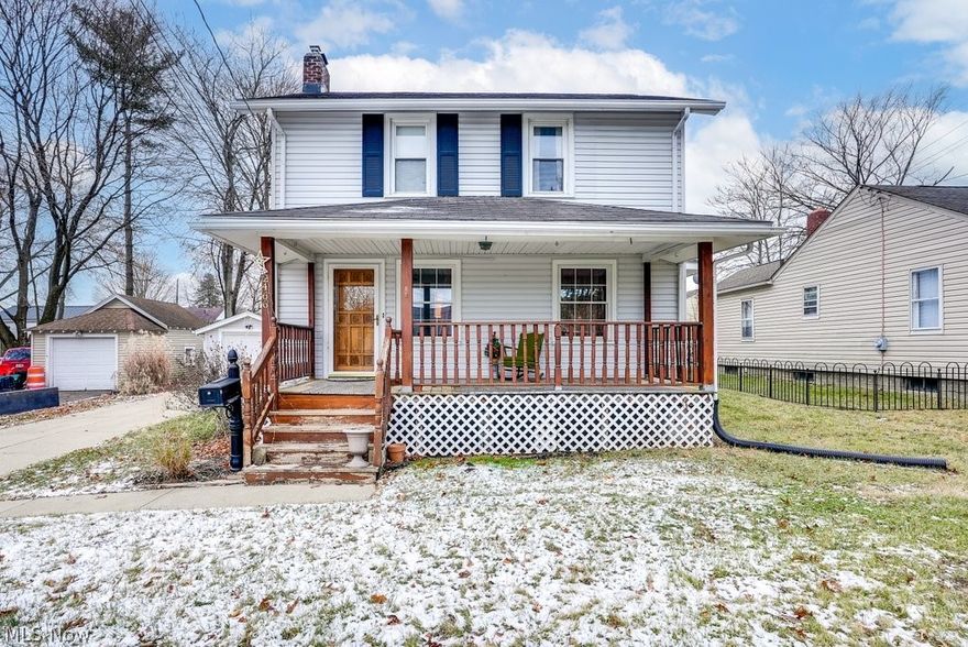 Check out this 4 possible 5 bedroom home with lots of character and charm located in Ellet! You will love the large welcoming front porch and beautiful wood door when you go to enter into the home. Living room has wood burning fireplace and carpet. Large kitchen equipped with refrigerator and microwave. Off the kitchen is a beautiful dining room with built-ins and wood laminate flooring and a bonus room addition off the back that could easily be used as a 5th bedroom, office, or playroom. Up the stairs you will find 4 bedrooms and a full bath. Carpet was removed from 3 of the bedrooms and hallway. Full basement with laundry area and glass block windows. Lots of storage and potential to finish a room if desired! Outside you will find a concrete patio area for those family bbq's! Backyard is mostly fenced and includes a storage shed for lawn equipment as well as there being a 1 car detached garage. This home needs a little sprucing to make it your own. Windows are newer throughout, furna