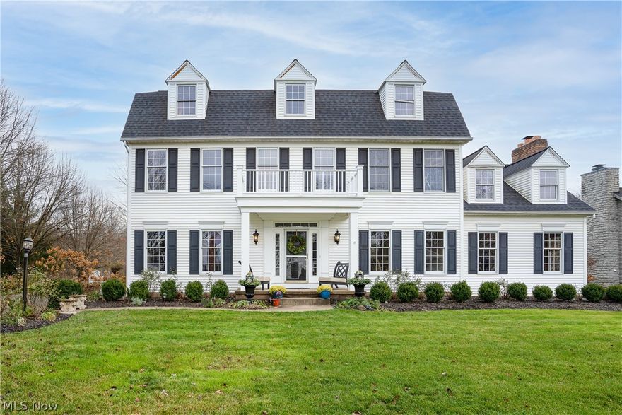 Welcome to this beautiful 4 bedroom 3.5 bath Prestige built Colonial, in Hudson, OH ~ that sits on a private acre of land - One of the largest lots in the neighborhood! The backyard is a great space for bonfires, family activities, and sports. The kitchen allows access to the deck, the formal dining room & to the great room which offers a gas log fireplace and vaulted ceilings. With 9 foot ceilings and crown molding throughout,  it enhances the large open kitchen, hardwood floors and natural bright light. Huge 1st floor laundry. The Master bedroom has a large bathroom with updated floors & walk-in closet. One of the additional bedrooms is a Junior suite and has it's very own full bath.  Plus, there are 2 additional bedrooms and a guest bathroom. Skylights were added when the new roof was put on in 2019. Full finished basement has room for entertaining, fitness and storage - pool table & storage cabinets stay! Enjoy your very own park setting with updated patios, large deck, planting bo