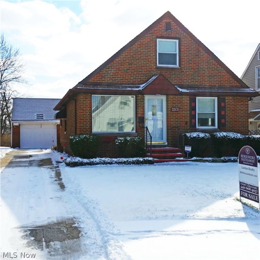 Wonderfully cared for 3 bedroom Brick Cape Cod offers spacious living room with hard wood floors under carpet, dining room, bright kitchen & all appliances (including washer and dryer) stay. Enclosed sun porch for relaxing and enjoying the many perennial plants once spring arrives.  Huge finished lower level with bar, pantry, laundry room. shower, glass block windows and lots of storage. This house has blown in insulation. Monthly gas bill budget $51.00. Elec. avg is $42. Brick and block 1.5 garage has opener, drain and elec. Central air! Wonderfully located I-480 & I-71. Close to Ridge Park Square and Cleveland MetroParks Zoo. Pride of ownership is evident throughout! One-Year Home Warranty included.