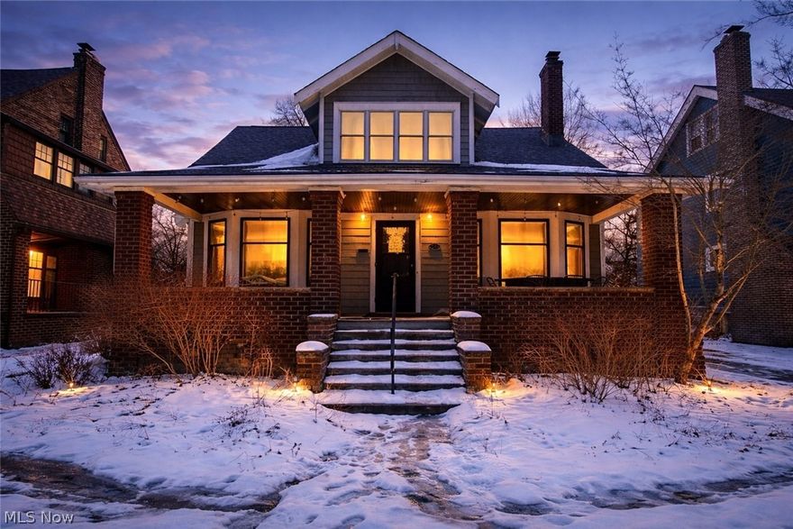 Welcome to this beautifully maintained Royal Streets gem in the heart of Cleveland Heights! This classic home blends
timeless character with thoughtful updates throughout. Enjoy mornings on the spacious front porch and evenings by the
cozy fireplace in the light-filled living room featuring original woodwork and hardwood floors.

The updated kitchen offers generous cabinetry, modern finishes, and appliances, flowing seamlessly into a formal dining space perfect for entertaining. Bathrooms have been refreshed, including a stylish tiled shower. Upstairs, you’ll find comfortable bedrooms plus access to a private balcony overlooking the backyard.

Outside, enjoy a fenced yard, detached two-car garage, and inviting outdoor space ideal for gatherings. Located near parks, schools, shopping, and all that Cleveland Heights has to offer.

A perfect combination of charm, functionality, and location, don’t miss this opportunity!