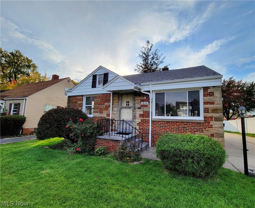 Welcome to this beautifully updated 3-bedroom home located in Mayfield Heights!
Come inside and you will immediately notice the abundance of natural light that fills the home, highlighting the rich hardwood floors and freshly painted walls that create a warm, inviting atmosphere throughout. The fully renovated bathroom features modern finishes including a brand-new fiberglass tub, new flooring, new vanity and a clean, timeless design (2026). Updates in kitchen includes new cabinetry with solid surface countertops and a deep stainless sink (2026), contemporary black fixtures, stainless appliances (2026), LVT flooring (2026). The spacious basement offers a half bath and has excellent potential for a rec room, a home office, gym, and ample storage. The unfinished second floor provides an opportunity to add additional living space/bedroom. A detached two-car garage provides additional space for your cars or hobbies. Newer Roof (2024) and painted exterior (2024) will provide years of maintenance free living.