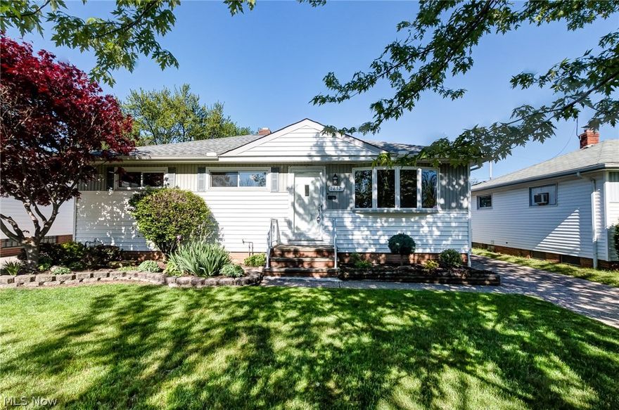 Beautiful and well maintained ranch in South Wickliffe.  Large eat-in kitchen with all appliances.  Carpeting installed May 2016!  Hardwood floors in all 3 spacious bedrooms with Ceiling Fans!  Spacious family room is great for entertaining and relaxing. 2 full baths for convenience.  The 2 car garage is deep with space for all your toys!  Sun Room overlooks carefully manicured yard with shed. Glass block windows. Complete Roof tear off in 2012. Convenient location, One year home warranty provided, close to a park with a  fitness trail, splash park, playground, tennis courts and baseball diamond!  This is truly a remarkable home!