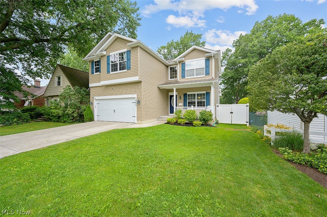 Searching for a move-in ready home? Look no further! Welcome to 1864 Oakmount in South Euclid. This 4 bedroom, 2.5 bathroom colonial was built in 2015. Feel right at home from the moment you walk up. Cute front porch for relaxing. The first floor includes a formal dining room. The sprawling kitchen has plenty of counter and cabinet space for storage and has stainless steel Whirlpool appliances. Access to the gorgeous backyard via sliding glass door from the kitchen. Spectacular living room with ceiling fan. Hardwood floors throughout the first floor. A powder room completes the first floor. Upstairs you'll find 4 spacious carpeted bedrooms, of which one could be used as an office if needed. The master bedroom features crown molding and jaw dropping ensuite bathroom with hardwood floors, and large walk-in closet. Second floor laundry with additional storage for linens is a huge bonus! Full unfinished basement with high ceilings is awaiting your plan and design to make it right for you.
