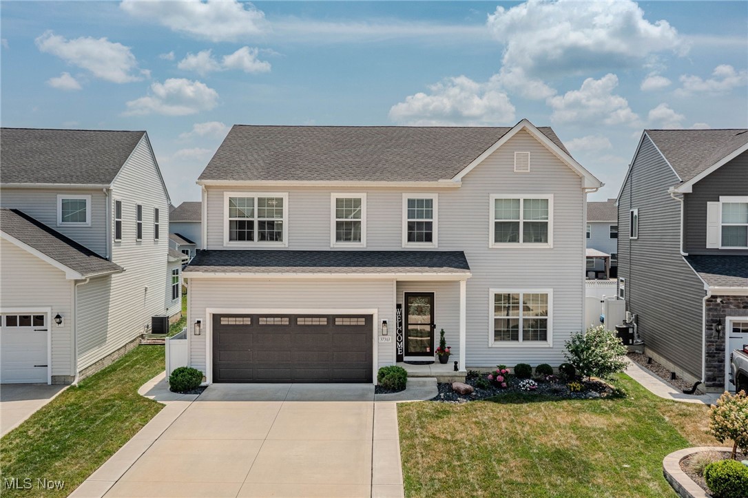 Discover refined living in this beautiful 4-bedroom, 2.5-bath home located in the desirable Meadow Lakes community. From the moment you arrive, the extended driveway and clean concrete walkway offers a warm welcome and plenty of space for guests. Inside, the foyer opens into a thoughtfully designed layout that combines elegance and comfort. Just off the entry, a dedicated home office offers the perfect space to work remotely or stay organized. The heart of the home is the open-concept living area, where natural light pours in and highlights the cozy gas fireplace—creating the perfect setting for both relaxing and entertaining. The kitchen is a chef’s dream, featuring ample cabinetry, expansive countertops, stainless steel appliances (all included), and a layout that flows seamlessly into the dining and living spaces. Upstairs, you’ll find four generously sized bedrooms, including a luxurious owner’s suite with a spacious walk-in closet, dual vanity sinks, and a shower. One of the secondary bedrooms also features its own walk-in closet, offering extra flexibility and storage. For added convenience, the laundry room is located on the upper level—right where you need it most. Step outside to a fully fenced backyard oasis, complete with a beautiful stamped concrete patio—perfect for summer gatherings, dining al fresco, or simply unwinding in your own private space. Every detail in this home has been carefully crafted for comfort, style, and function. Welcome home to 37363 Yellow Beak Lane—where everyday living feels like luxury.