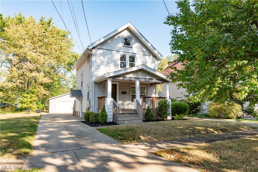 Check out this great colonial that's just a few minutes walk from downtown Cuyahoga Falls! Enjoy your morning coffee while people watching on your front porch. Inside you'll find a large, freshly painted living room with new carpet (2025) and a formal dining room with luxury vinyl tile flooring. Just off the dining room is an updated kitchen with stainless steel appliances. The wrap around back deck is accessed from the kitchen or via sliding glass doors from the first floor bed/office/bonus room with attached half bath. The second floor features 2 large bedrooms with new carpet and full bath. Out back you'll enjoy BBQ's on your deck, fresh vegetables from your garden, shed and a detached 2 car garage (new in 2023). Located just minutes from route 8 and all the shopping and restaurants in the Falls. Call your favorite Realtor and schedule a private showing today!
