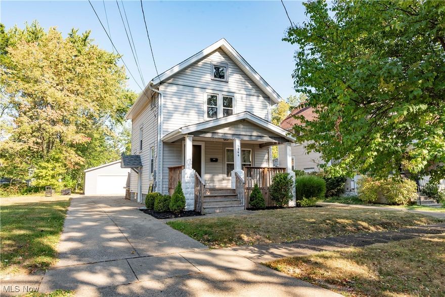 Check out this great colonial that's just a few minutes walk from downtown Cuyahoga Falls!  Enjoy your morning coffee while people watching on your front porch.  Inside you'll find a large, freshly painted living room with new carpet (2025) and a formal dining room with luxury vinyl tile flooring.  Just off the dining room is an updated kitchen with stainless steel appliances.  The wrap around back deck is accessed from the kitchen or via sliding glass doors from the first floor bed/office/bonus room with attached half bath.  The second floor features 2 large bedrooms with new carpet and full bath.  Out back you'll enjoy BBQ's on your deck, fresh vegetables from your garden, shed and a detached 2 car garage (new in 2023).  Located just minutes from route 8 and all the shopping and restaurants in the Falls.  Call your favorite Realtor and schedule a private showing today!