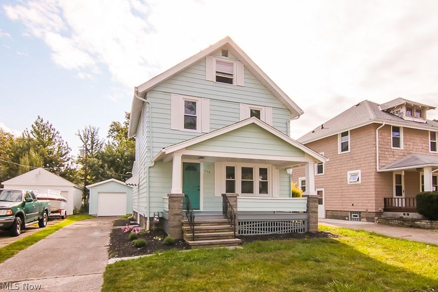 Wonderfully restored colonial with modern elements & traditional charm! A MUST SEE, very neat and clean! You'll love the well appointed full front porch loaded with character! Modern & neutral interior complete with crisp, wide woodwork & trim. Lots of natural light! Inviting living room with crown molding, refinished hardwood floors, wide base trim, built in bench! Living room also has a striking electric fireplace complete with wiring & cable hook ups for your wall mounted TV! Adorable dining room also has refinished hardwood & crown molding! Updated kitchen is oversized with so much counter and cabinet space! Kitchen also offers a breakfast bar and sliding glass door (new 2017) to patio. Stainless steel kitchen appliances are new in 2017. Three well appointed bedrooms upstairs in neutral paint & flooring. Finished walk up third floor fourth bedroom or playroom/studio! It also boast a walk in storage room! The full bath is recently remodeled with tasteful selections including ceramic