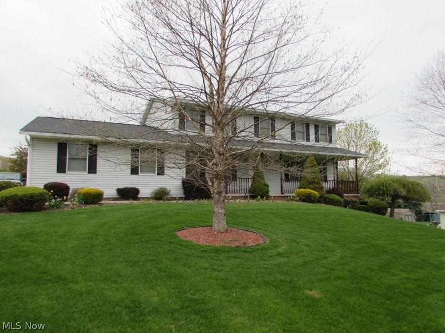 Just on the outskirts of town this conventional country styled home offers 4 bedrooms, master bath & walk in closet. Total of 2.5 baths. Open eat in Kitchen w/ brkfast bar & dinette area, family room w/ wood burning fireplace, formal dining room & living room, 1st floor laundry & 1/2 bath. Beautifully landscaped 1/2 acre lot-TREX deck. (Generator stays) Basement plumbed for another bath.