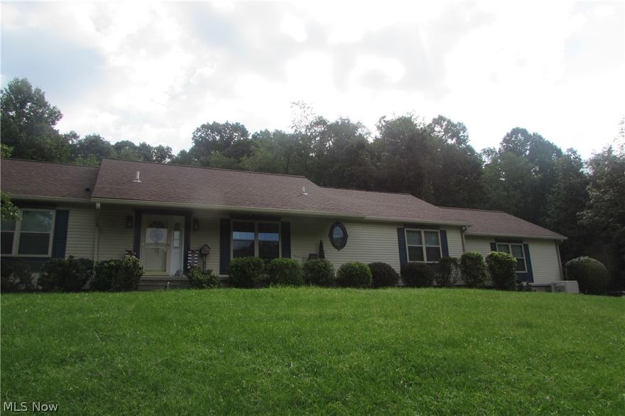 A very well maintained 3 bedroom 2 bath home with attached 24' x 24' garage on 27.38 acres. This house has plenty of living space and huge storage areas. Nice eat in kitchen with bar, open living room with fireplace and dining area. Master bedroom with large bath, all bedrooms offer nice closet space. Several updates on home includes newer roof and windows, Generac generator in case of power outage. There is an abundance of storage above the garage 10' x 21' and the attic storage is 12.5' x 64'. There is also a 12' x 16' storage shed with small garage door as well as a walk thru and a 10' x 12' with double walk thru door. Lot of flowers and shrubs. You will witness wildlife going thru the yard at any given time. The bonus is free gas (APO)