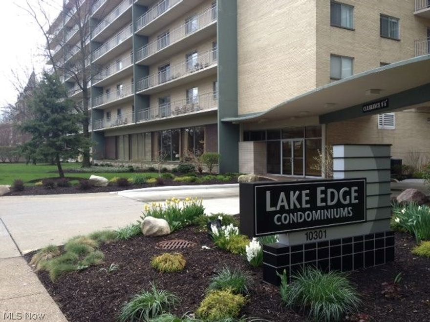 Enjoy the convenience of city living on popular Lake Avenue filled with towering lush trees. Enjoy views of Clifton Area tree tops from your Unit. Close to Edgewater Park, Detroit Shore-way, Ohio City and minutes from Downtown. This beautiful building has great amenities including an indoor Olympic pool with outdoor patio, hot tub, fitness center with spa facilities, billiard & game room, laundry room on every floor and an inviting lobby just as you enter. This condo has updated kitchen with  KraftMaid Cabinetry, Granit counter tops, and newer GE appliances.  Newer flooring throughout the unit, additional storage is on same floor as unit and Has a garage space with the unit.