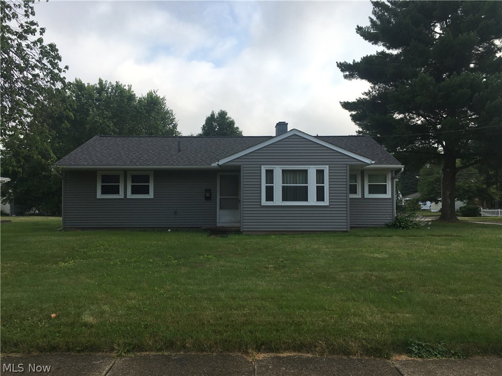 Just the right size home (1152 sq ft) with level lot (100x120) in a great location. Natural sunlight throughout, this affordable, move-in condition ranch offers easy one-floor-living with 3 bedrooms, 1 bath and first-floor laundry. Newer central air, lifetime warranty on vinyl windows, 2012 roof and vinyl siding, updated 100 amp electrical panel and light fixtures. Ceramic tile flooring in dining room and bath, nice wood in kitchen and laundry, with living room carpeting only 1 year old. Appliances include refrigerator, stove, dishwasher, garbage disposal, washer and dryer with plentiful nice kitchen cabinetry pull outs. Two (2) car garage with door opener. Gas heat, city sewer and water, nice sidewalk neighborhood. No basement; however home has ample storage areas. One year America's Preferred Home Warranty offered for added peace of mind. Check out this perfect starter or retirement home soon!