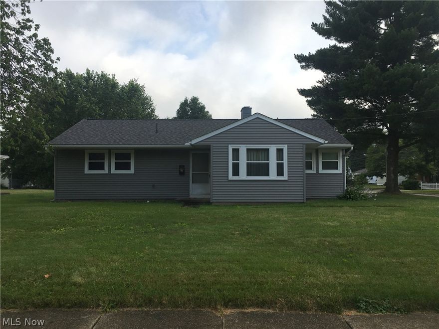 Just the right size home  (1152 sq ft)  with level lot (100x120) in a great location.   Natural sunlight throughout, this affordable, move-in condition ranch offers easy one-floor-living with 3 bedrooms, 1 bath and first-floor laundry.   Newer central air, lifetime warranty on vinyl windows, 2012 roof and vinyl siding, updated 100 amp electrical panel and light fixtures.   Ceramic tile flooring in dining room and bath, nice wood in kitchen and laundry, with living room carpeting only 1 year old.  Appliances include refrigerator, stove, dishwasher, garbage disposal, washer and dryer with plentiful nice kitchen cabinetry pull outs.   Two (2) car garage with door opener.   Gas heat, city sewer and water, nice sidewalk neighborhood.   No basement; however home has ample storage areas.  One year America's Preferred Home Warranty offered for added peace of mind.   Check out this perfect starter or retirement home soon!