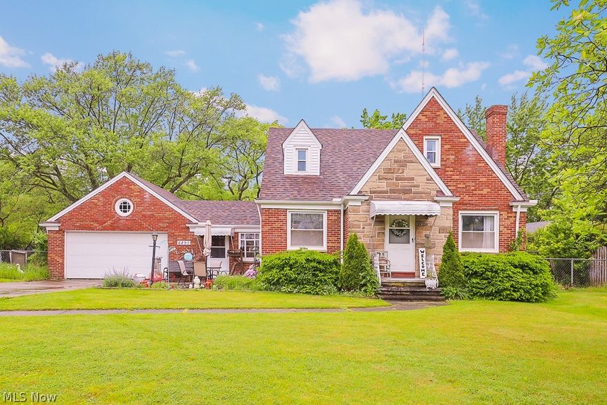 Welcome home to 6890 State Rd Parma OH.  This brick cape cod sits on a double lot(.4775 so just shy of a half acre) that boasts beautiful, mature landscape, covered porch, paver patio, fire pit, pool and its completely fenced.  The home itself is a traditional cape cod with 2 bedrooms down and 2 up.  The eat in kitchen has been updated, appliances are approx 8 years old and will be staying.  The full bath on the first floor has a new toilet and will be getting a new vanity soon.  The cozy living room has a working wood burning fireplace and the natural wood floors.  The full basement is partially finished and has plumbing to add a bathroom.  Recent updates include roof and gutters in 2020, h2o tank 2021, windows upstairs 2020, electrical updated in 2014 to 100 amp service.  The pool was put in in 2014 and received a new liner wall in 2019.  A beautiful breezeway attaches the 2 car garage to the home and the driveway has a turn around pad.  Location Location, this home is located with walking distance of St Anthony of Padua and Dentzler Elementary.  Thier is public transportation access directly across the street for easy commutes.  The only thing this home needs is a new family to love it as much as the current owners.