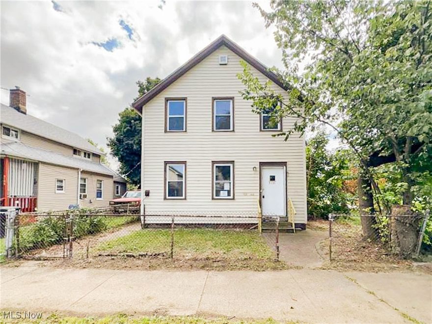 Seize the opportunity to own this spacious Colonial-style duplex, offering 1,778 sqft of living space on a generous 0.84-acre lot in the heart of Cleveland. Built in 1880, this home features 11 total rooms, 5 bedrooms, and 2 full bathrooms, providing flexibility for a variety of living arrangements. The first unit includes 2 bedrooms and 1 full bath, while the upstairs unit offers 3 bedrooms and 1 full bath, highlighted by a private balcony off one of the bedrooms—perfect for outdoor enjoyment. Each unit also features its own living room and kitchen with white cabinetry. A fenced yard provides additional outdoor space for entertaining, gardening, or relaxation. The property is ready for your vision—live in one and rent out the other, or update both for excellent rental income potential. Ideally located just steps from restaurants, cafés, grocery stores, schools, parks, and MetroHealth Medical Center, with quick access to the Northwest Freeway for easy commuting. Whether you’re an investor looking to expand your portfolio or a homeowner seeking income-producing potential, this Cleveland duplex combines historic charm, prime location, and endless possibilities. Schedule your showing today! Being sold AS IS, WHERE IS, Buyer is responsible for all required inspections & certifications (if applicable). All info & property details set forth in this listing, including all utilities & all room dimensions which are approximate, are deemed reliable but not guaranteed & should be independently verified if any person intends to engage in a transaction based upon it. Seller/current owner does not represent and/or guarantee that all property info & details have been provided in this MLS listing.