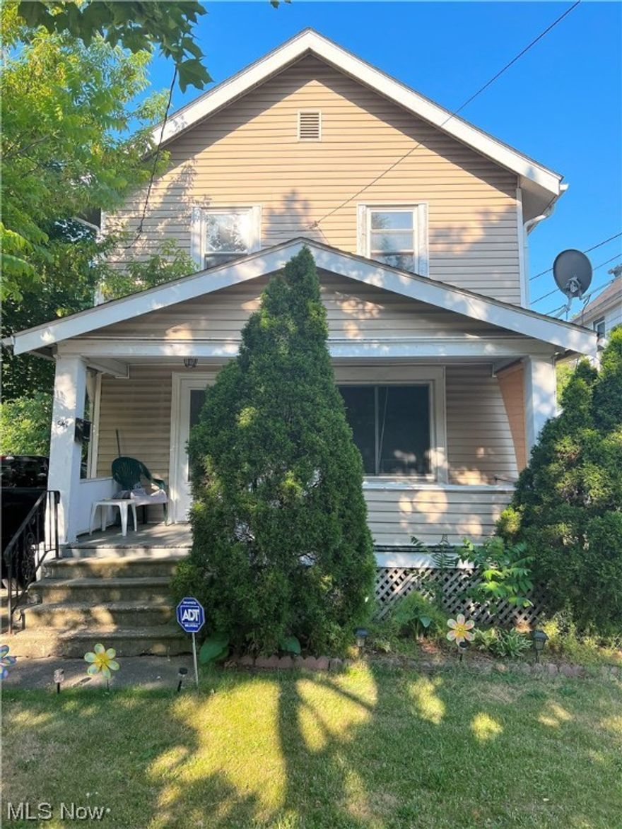 Investors! Great opportunity to make a profit! Great location! Close to Akron University. Come on from the covered porch into this three-bedroom, two full bath home. There is a living room with ceiling fan, kitchen has room for a small table, ceiling fan, microwave, stove, and refrigerator. Full bathroom on the first floor. The upstairs has three bedrooms all with ceiling fans and another full bathroom. Lower level has laundry area, plenty of room for storage, work out area etc. Tenant pays all utilities and mows. Currently rent is $1,000/monthly.