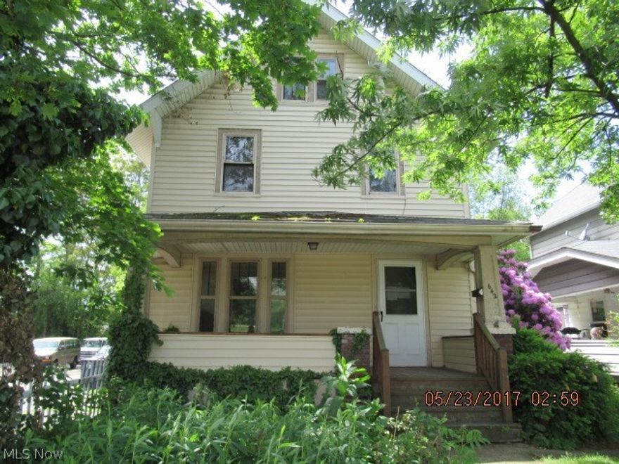 Nice North Akron Colonial with Partially Fenced Yard, Covered Patio, and Detached Garage. Finished Attic could be additional Bedroom or for Storage Space. Large Eat In Kitchen with Fireplace and Half Bath. Beautiful original woodwork throughout. This one is definitely worth a look, appears to be in need of updating and cosmetics only! Move right into this one! Great Location near schools, metro bus, freeways, shopping and within walking distance to local convenience markets. Just minutes from Downtown Akron, University, and Chapel Hill Retail. Don't miss this one, it is a perfect start for your first time home owner or a great investment, schedule your viewing today before this one is gone! Property is to be Sold AS-IS, seller has no reports or disclosures. Buyer is responsible for researching all information, taxes, assessments, all elected inspections and related cost at buyers own expense. Agents see Broker Remarks for Offer instructions ans requirements.