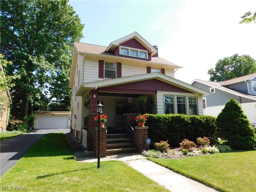 Charm and Sunshine await you in this 3 bedroom Colonial! A MUST SEE home that has so much to offer, with a 285sq ft covered front porch, foyer with Large closet, formal living room with gas fireplace and BEAUTIFUL original hardwood trim, built-ins with stunning glass doors, archways to the sunroom and formal dining with stunning woodwork and built-ins, make for great entertaining flow. Remodeled in 2005, the Eat in kitchen comes complete with all appliances, breakfast nook and pantry. Enjoy the second floor with 3 nicely sized bedrooms, BONUS ROOM and full bathroom. Simple finishing touches on the third level would make for another BONUS ROOM that can easily become a bedroom, playroom or great hobby room. Basement is partially finished and features an awesome rec room, yet ANOTHER BONUS room perfect for hobbies or an office, ½ bath, workshop, utility room and laundry room. Outdoors you will appreciate easy care landscaping that is partially fenced in the back yard, storage shed, patio