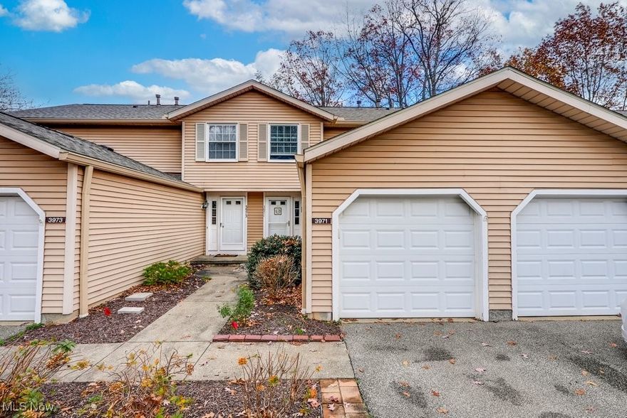 Discover the perfect blend of comfort and convenience in this 2-bedroom, 2-bathroom townhouse condo located at 3971 Lake Run Blvd in Stow. With 1,038 sq. ft. of well-designed space, this home features an inviting layout. Key features to the inside of the home include spacious bedrooms, ample storage space and a finished full basement great to spend time relaxing in.  The exterior is clad in low-maintenance vinyl siding, the property also includes a newly finished patio where you can enjoy the lovely northeast Ohio spring, summer and fall. Pella Windows and sliders have been installed approx in the last 5 years.  An attached 1-car garage adds convenience. Enjoy easy access to nearby parks, shopping, and dining, making this home a wonderful option for those seeking a balanced lifestyle. Don’t miss your chance to make this charming townhouse your own!