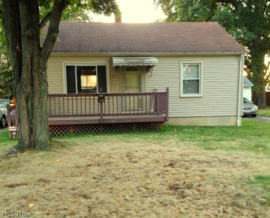 Solid Ranch.  Some TLC & this will make a Nice Starter/Retirement Home or Great for Small Family.  Nice Covered Front Deck & Covered Side Porch.  Workbenches & Shelving in Basement and Garage to stay.  Glass Block Windows in Basement.  Slider Windows in Kitchen & Living room (others have double hung). Room sizes are approximate.  Furnace regularly maintained,  House was built prior to 1978 so possible lead base paint hazard