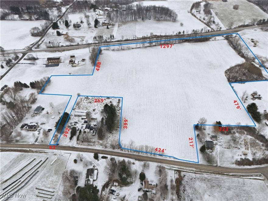 Approximately 32.5 acres of vacant farmland located in Suffield Township, Ohio, with extensive road frontage along Waterloo Road and State Route 224. The property consists primarily of open, tillable ground with generally level to gently rolling topography, offering a variety of potential uses including agricultural, residential, or long-term investment (subject to zoning and township approvals).

Excellent visibility and accessibility with substantial frontage on two roads, making this a versatile parcel for future development or continued farming use. Conveniently located near surrounding residential areas while still offering privacy and open space. Property boundaries are approximate. Buyer to perform all due diligence regarding zoning, utilities, and permitted uses.