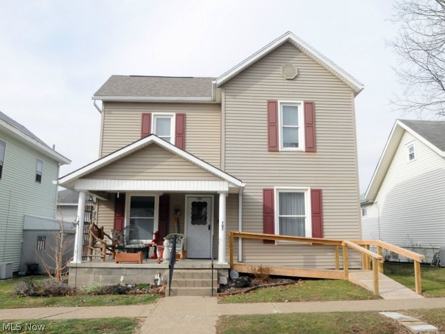 Great 2 story, low maintenance  home in a lovely neighborhood. Features 3 BR, 2 BA, new floor covering on first floor, a screened in porch that over looks a nice level lot, and 2 car garage.  New  kitchen and  all appliances stay, including the washer and dryer in the 1st floor laundry room. Maintenance free exterior with new roof,  vinyl siding and new thermal pane vinyl replacement windows. No worries with the new electrical service, updated high efficiency gas furnace, a new hot water tank.   Very well maintained and lots of charm.